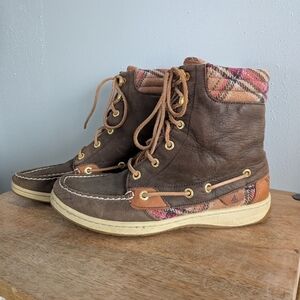 Sperry Leather Topsider Hikerfish Flannel Boots